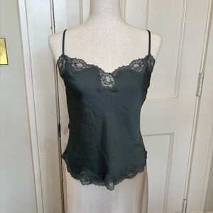 Victoria’s Secret Strappy Forest Green Lace Detail‎ Tank Top Small NWT